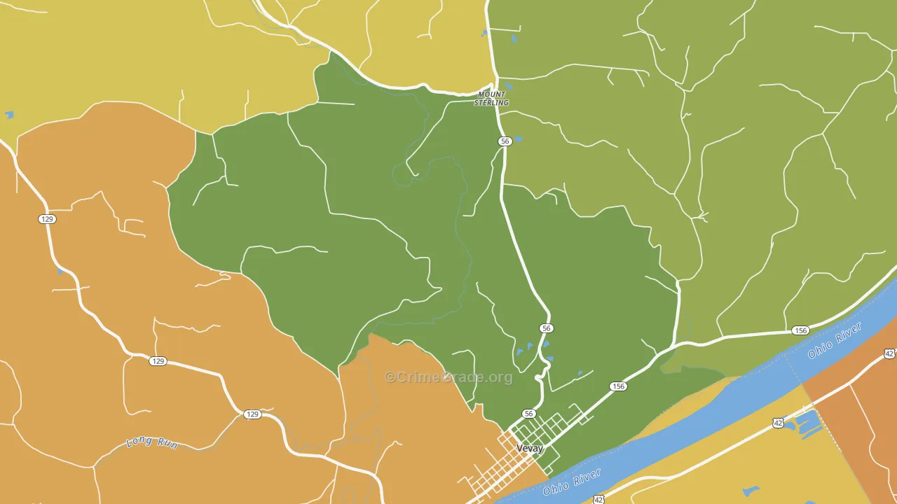 Mount Sterling, IN Map of Theft Rates
