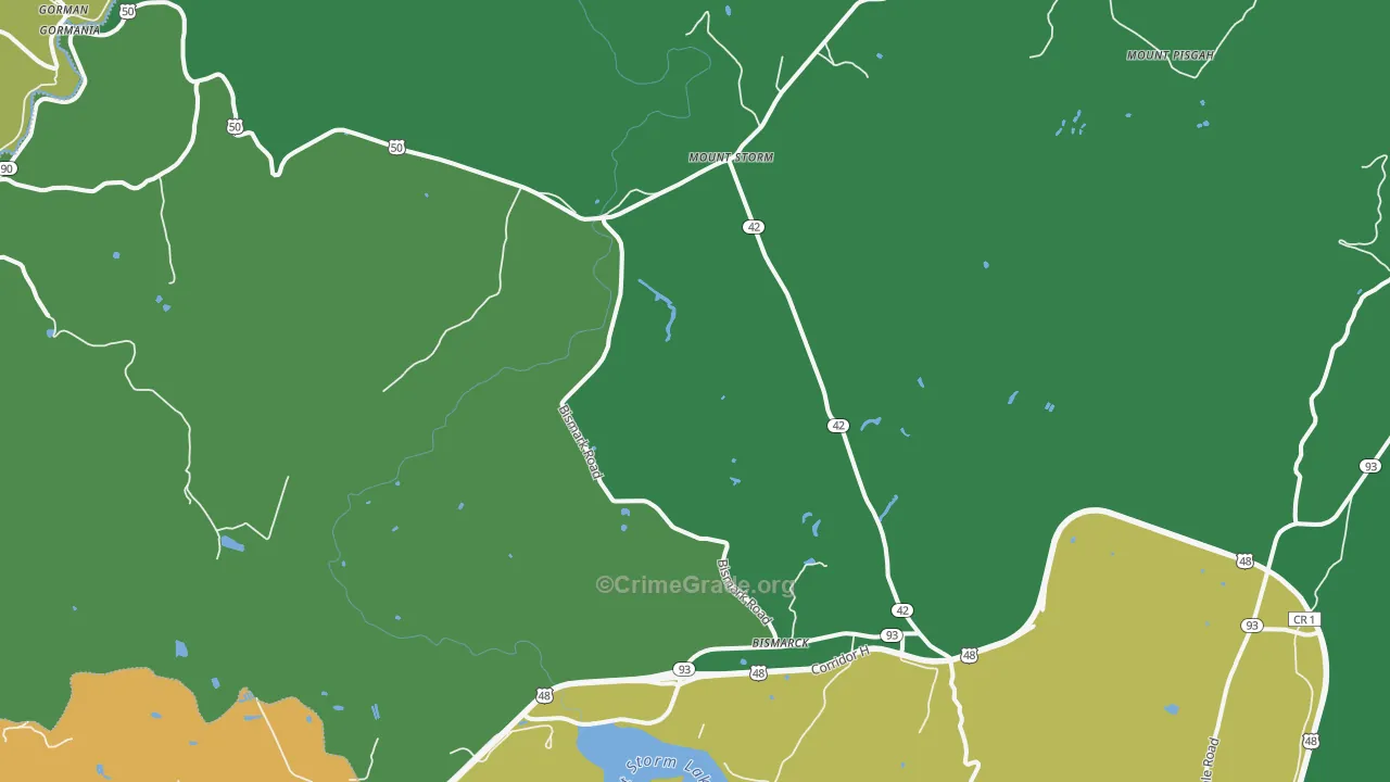 Mount Storm, WV Map of Theft Rates