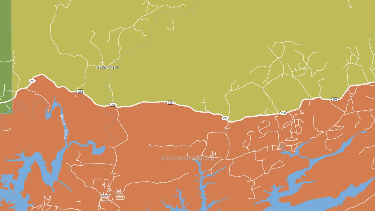 Mount Tabor, AR Map of Theft Rates