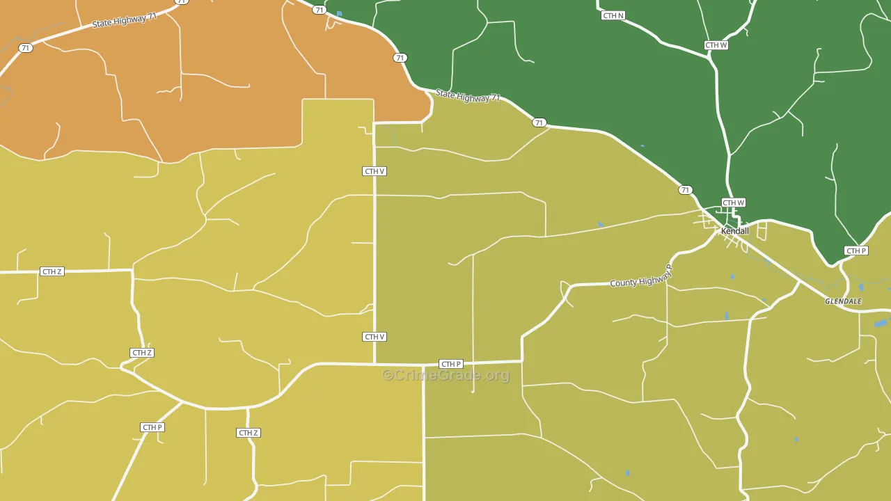 Mount Tabor, WI Map of Theft Rates