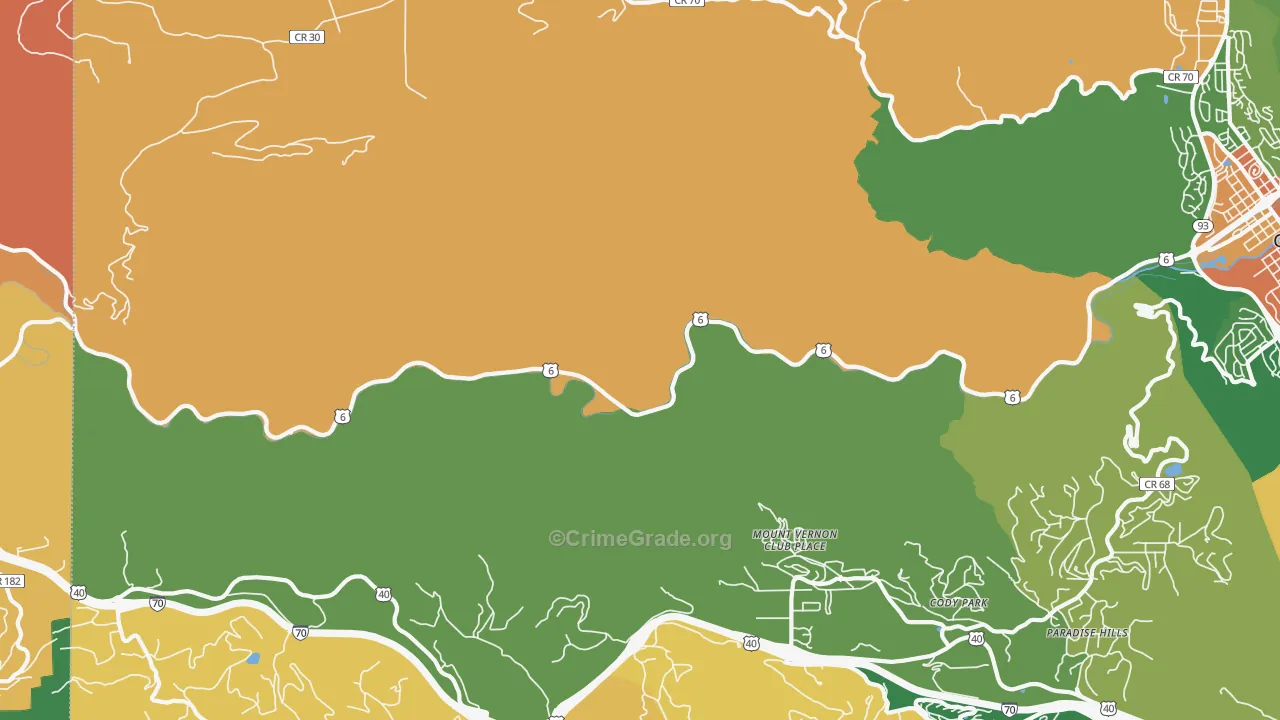 Mount Vernon Club Place, CO Map of Theft Rates