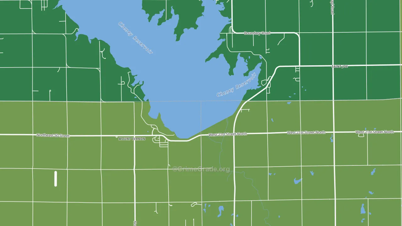 Mount Vernon, KS Map of Theft Rates