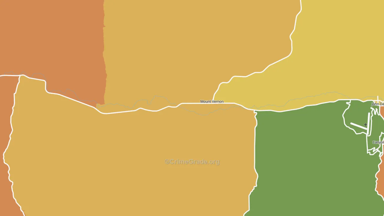 Mount Vernon, OR Map of Theft Rates