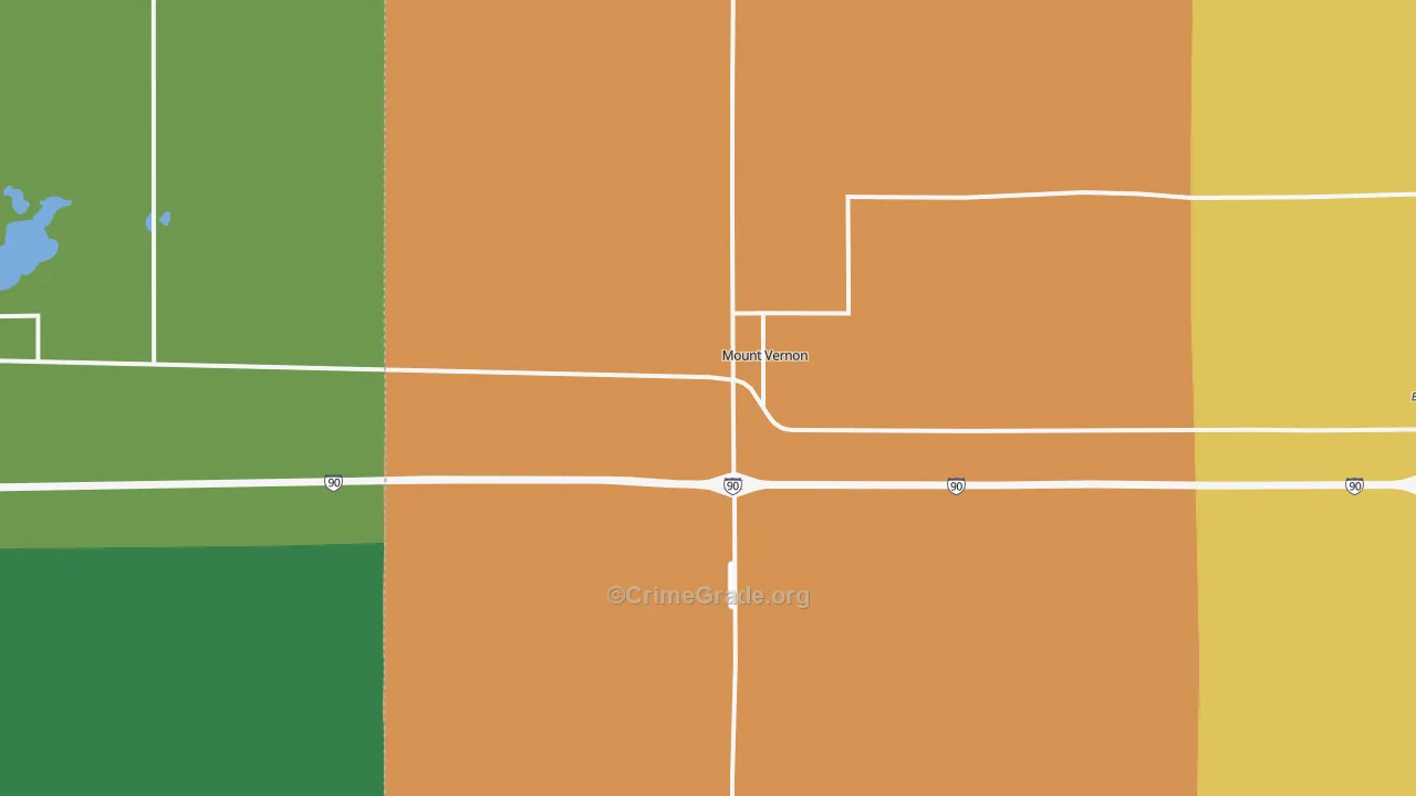 Mount Vernon, SD Map of Theft Rates