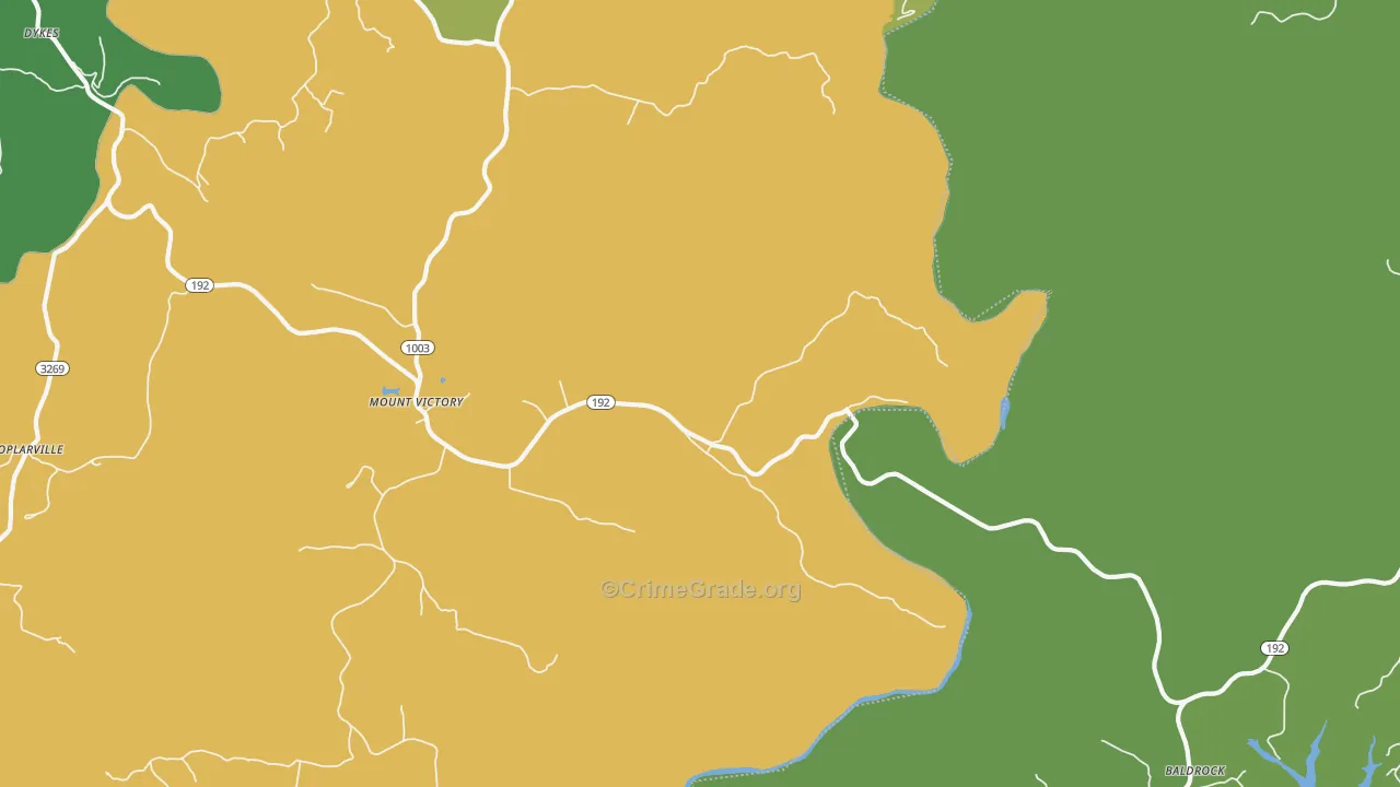 Mount Victory, KY Map of Theft Rates