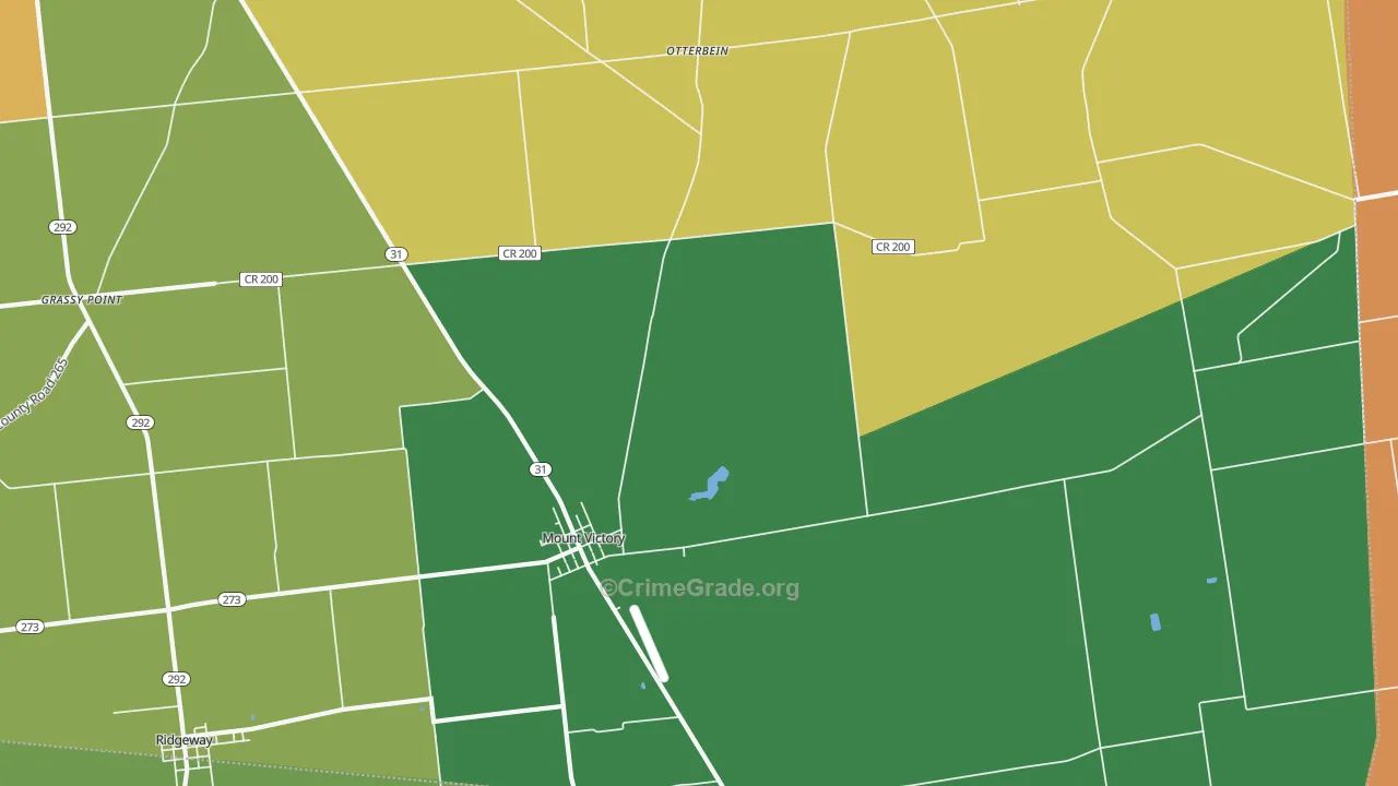 Mount Victory, OH Map of Theft Rates
