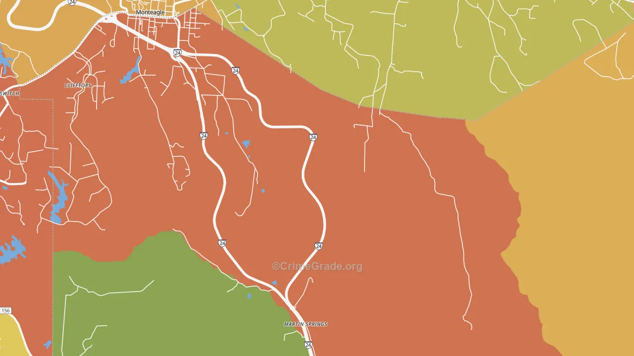 Mount View, TN Map of Theft Rates