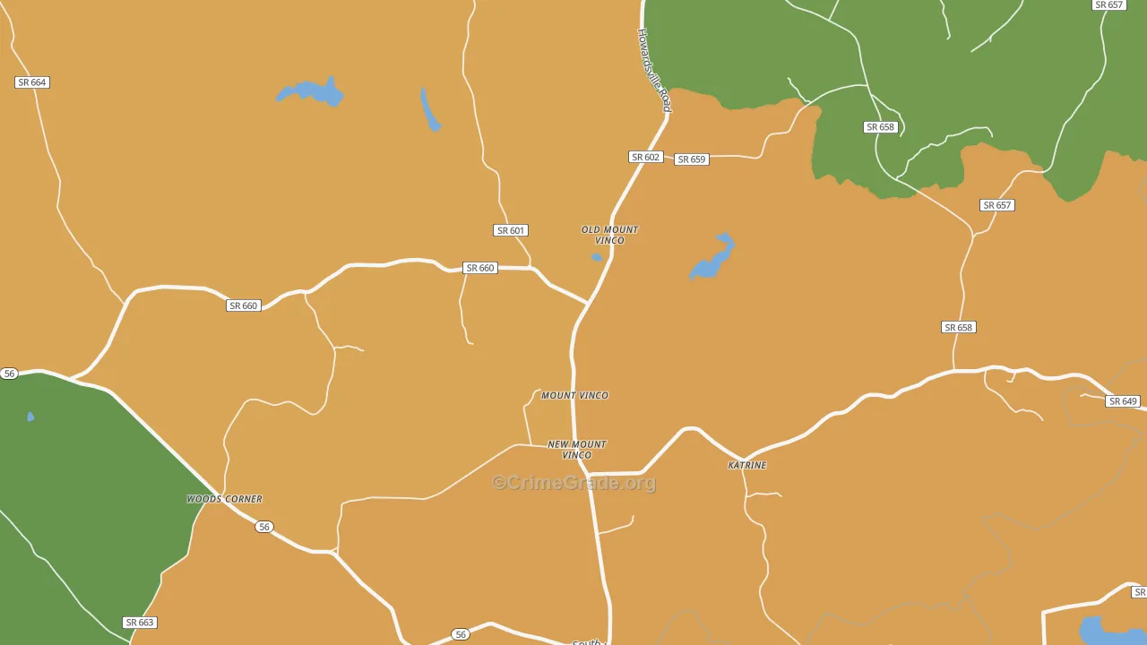 Mount Vinco, VA Map of Theft Rates