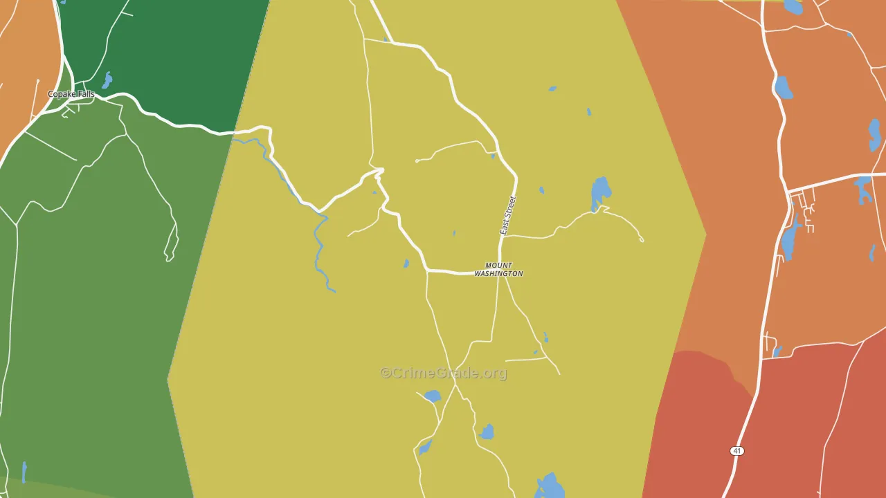 Mount Washington, MA Map of Theft Rates
