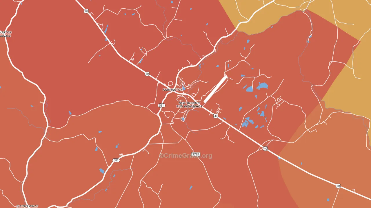 Mount Washington, PA Map of Theft Rates