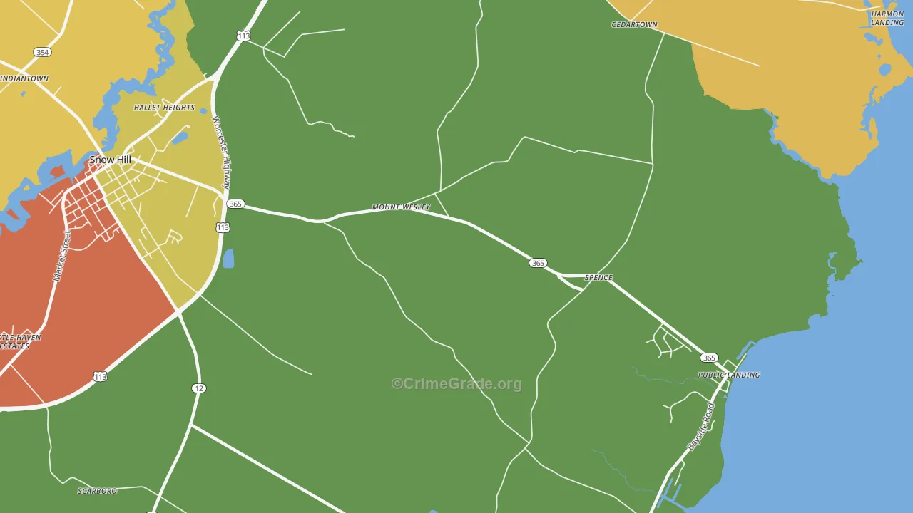 Mount Wesley, MD Map of Theft Rates