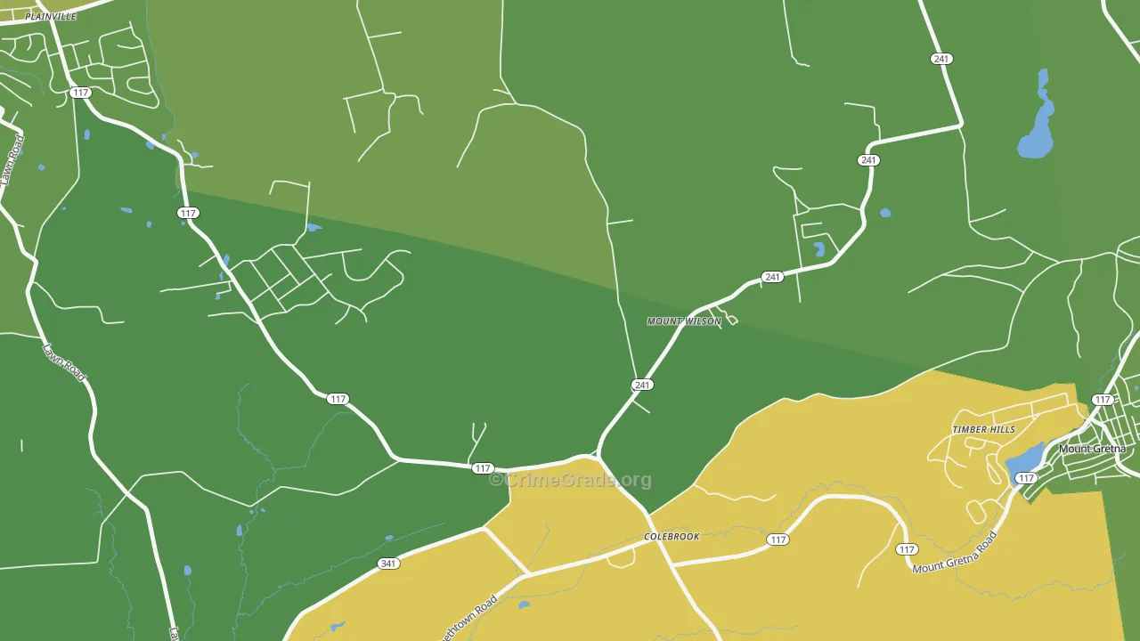 Mount Wilson, PA Map of Theft Rates