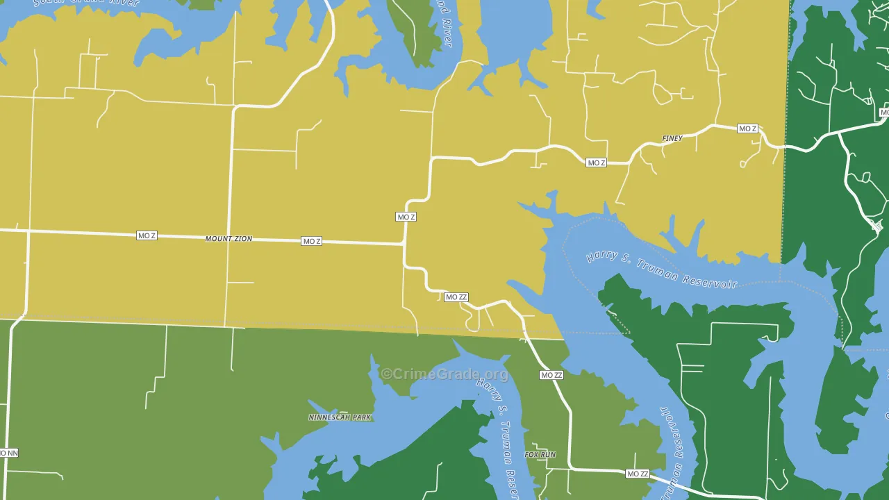 Mount Zion, MO Map of Theft Rates