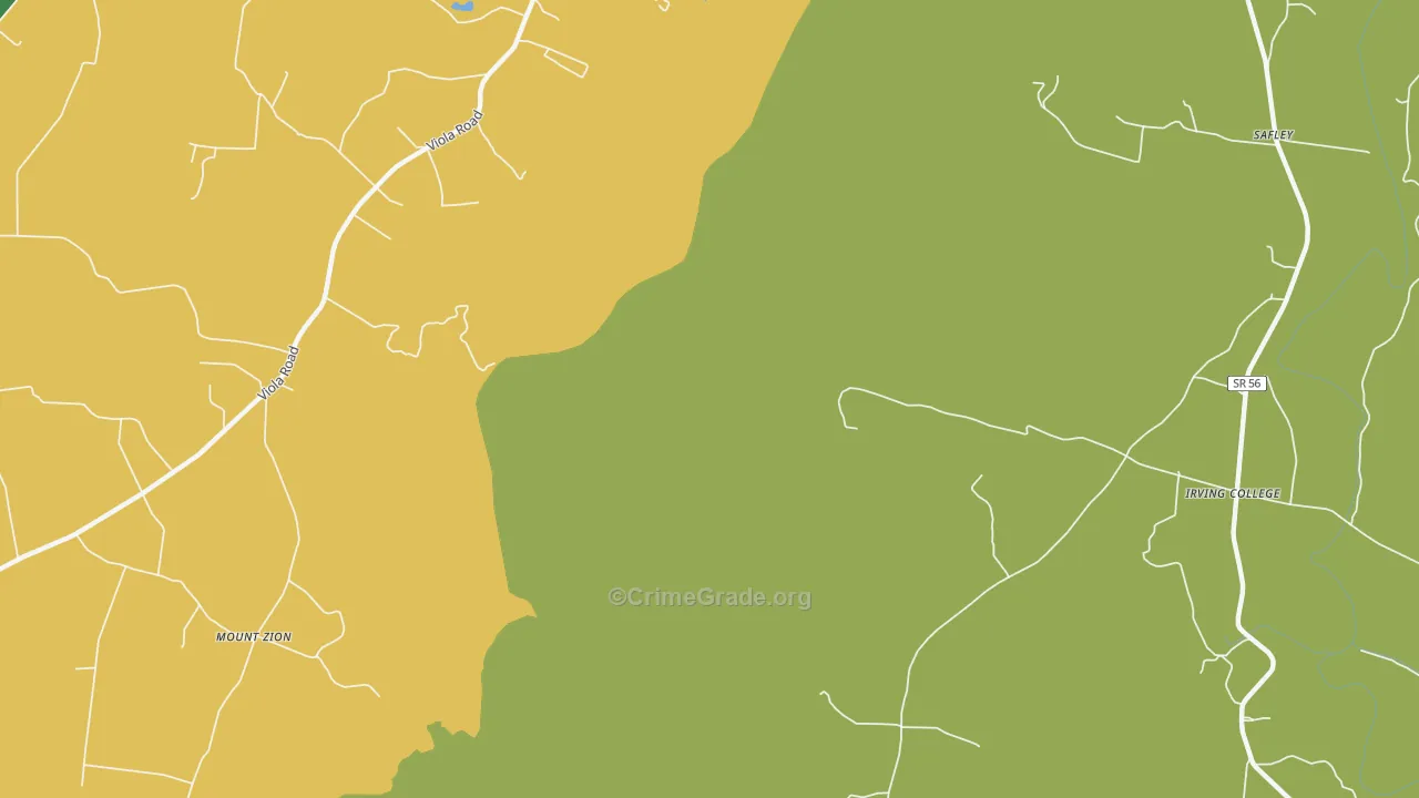 Mount Zion, TN Map of Theft Rates
