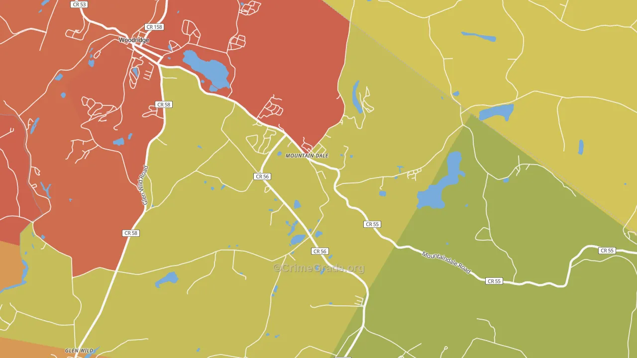 Mountain Dale, NY Map of Theft Rates