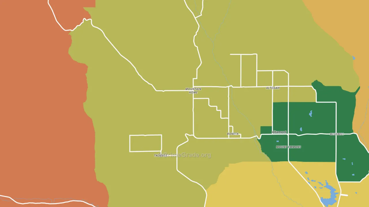 Mountain Home, UT Map of Theft Rates