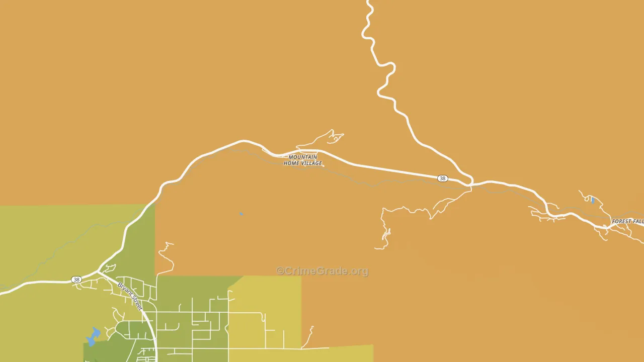 Mountain Home Village, CA Map of Theft Rates