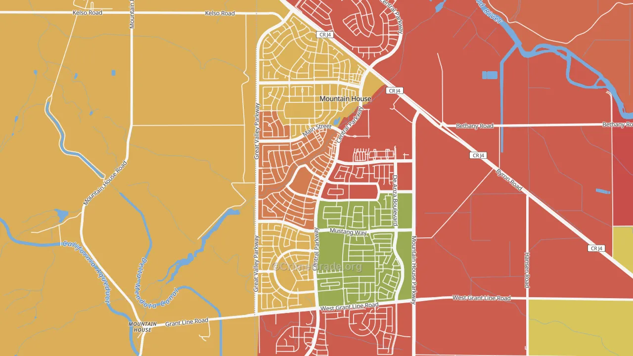Mountain House, CA Map of Theft Rates