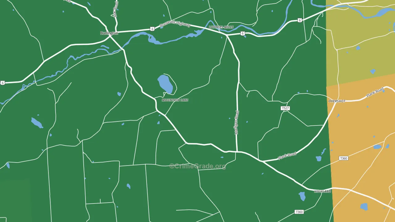 Mountain Lake, PA Map of Theft Rates