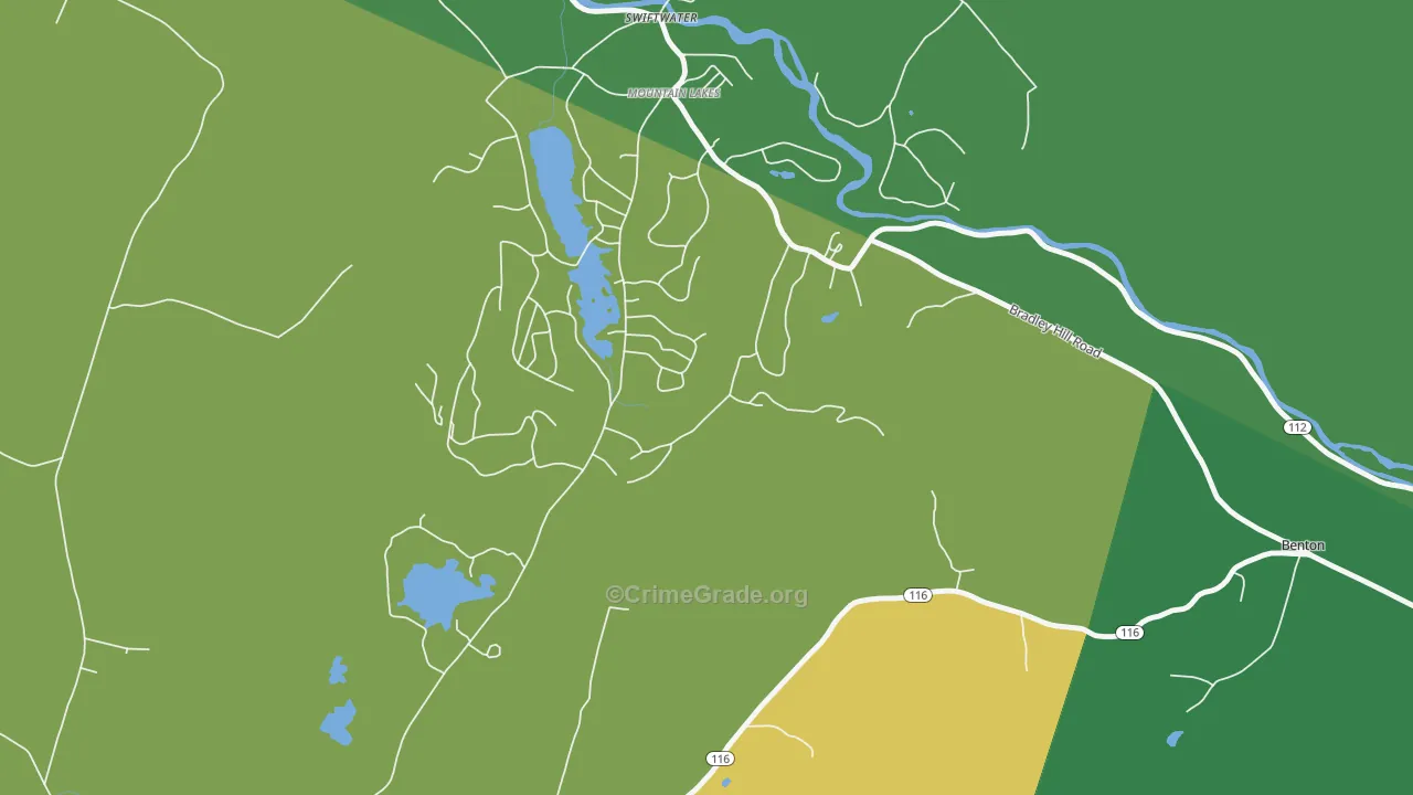 Mountain Lakes, NH Map of Theft Rates
