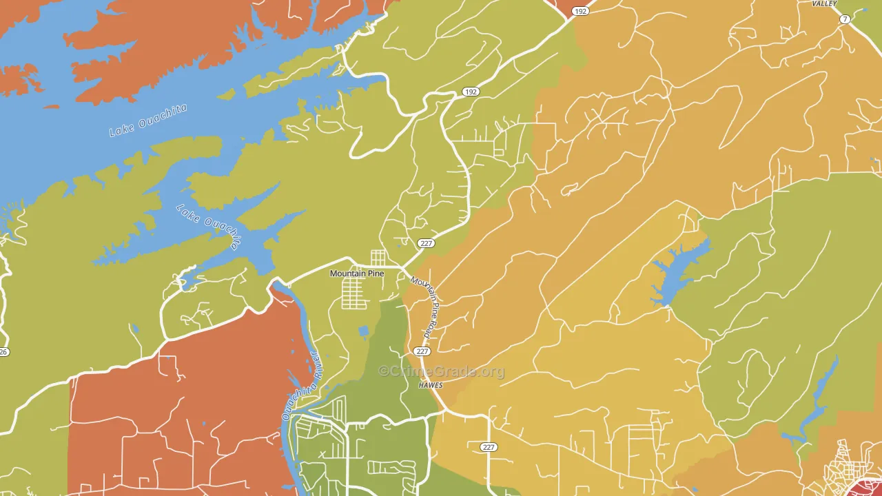 Mountain Pine, AR Map of Theft Rates