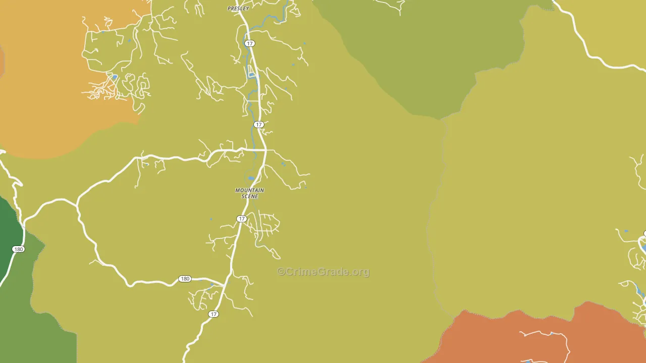 Mountain Scene, GA Map of Theft Rates