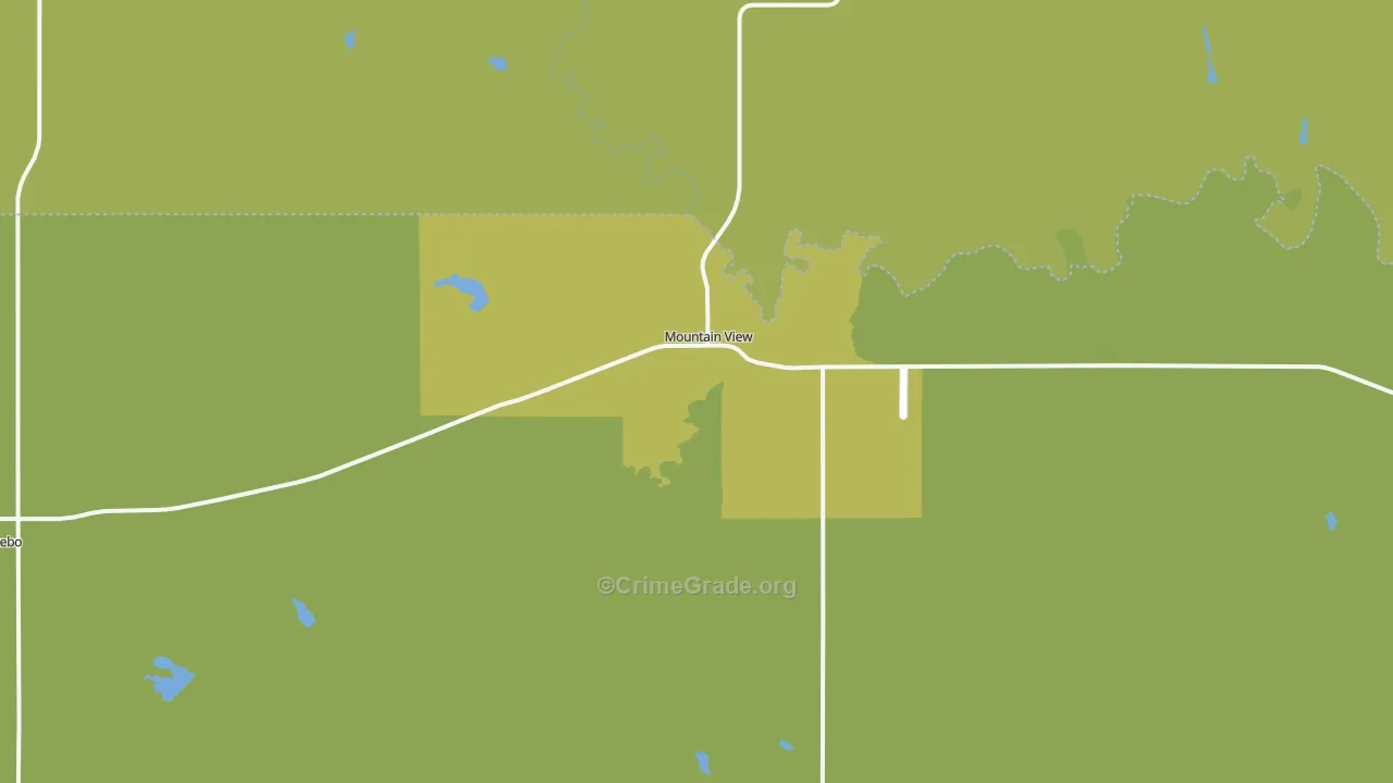 Mountain View, OK Map of Theft Rates