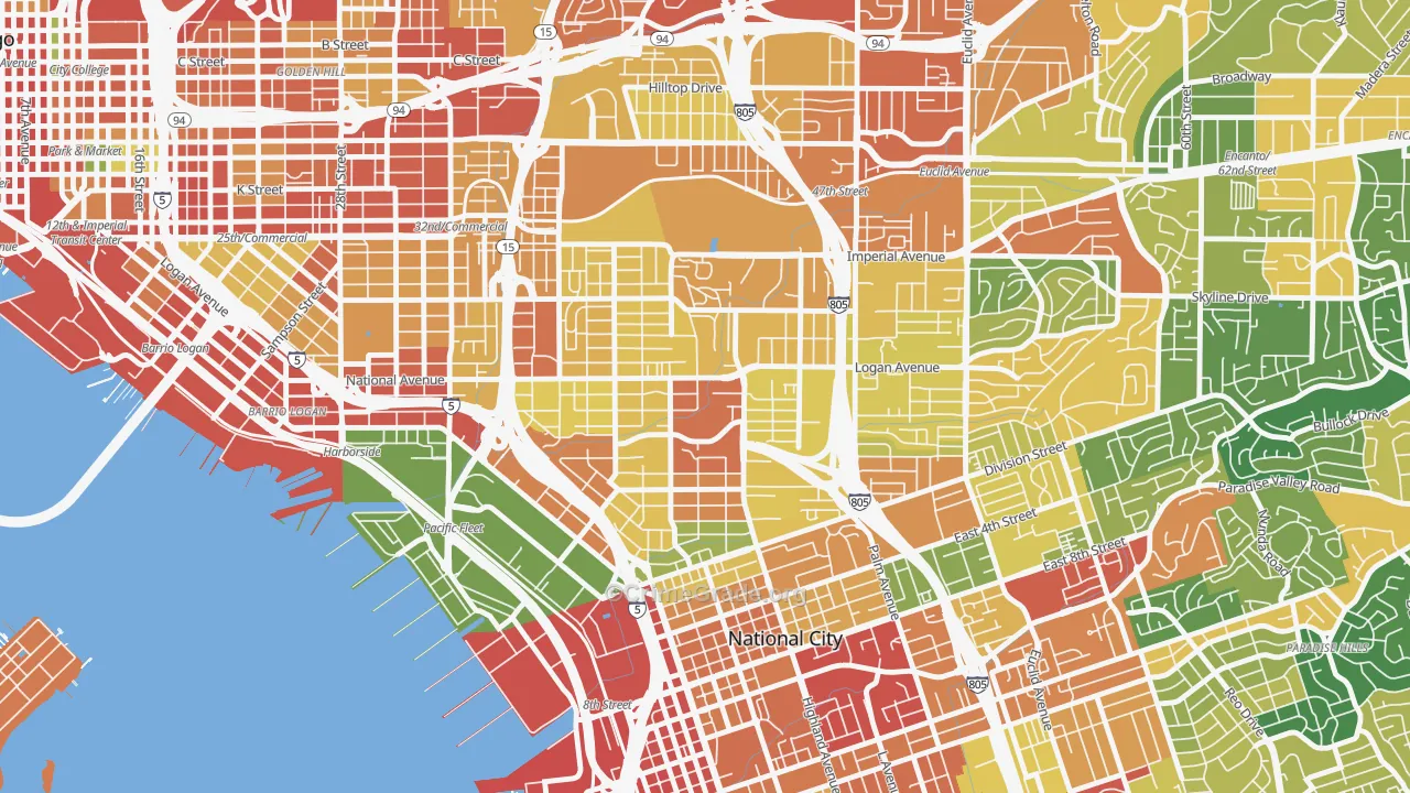 Mountain View San Diego, San Diego, CA Map of Theft Rates