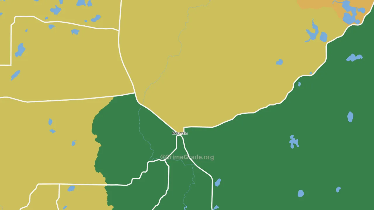 Mountain, WI Map of Theft Rates