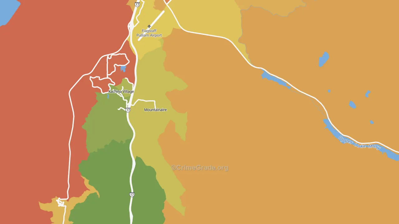 Mountainaire, AZ Map of Theft Rates