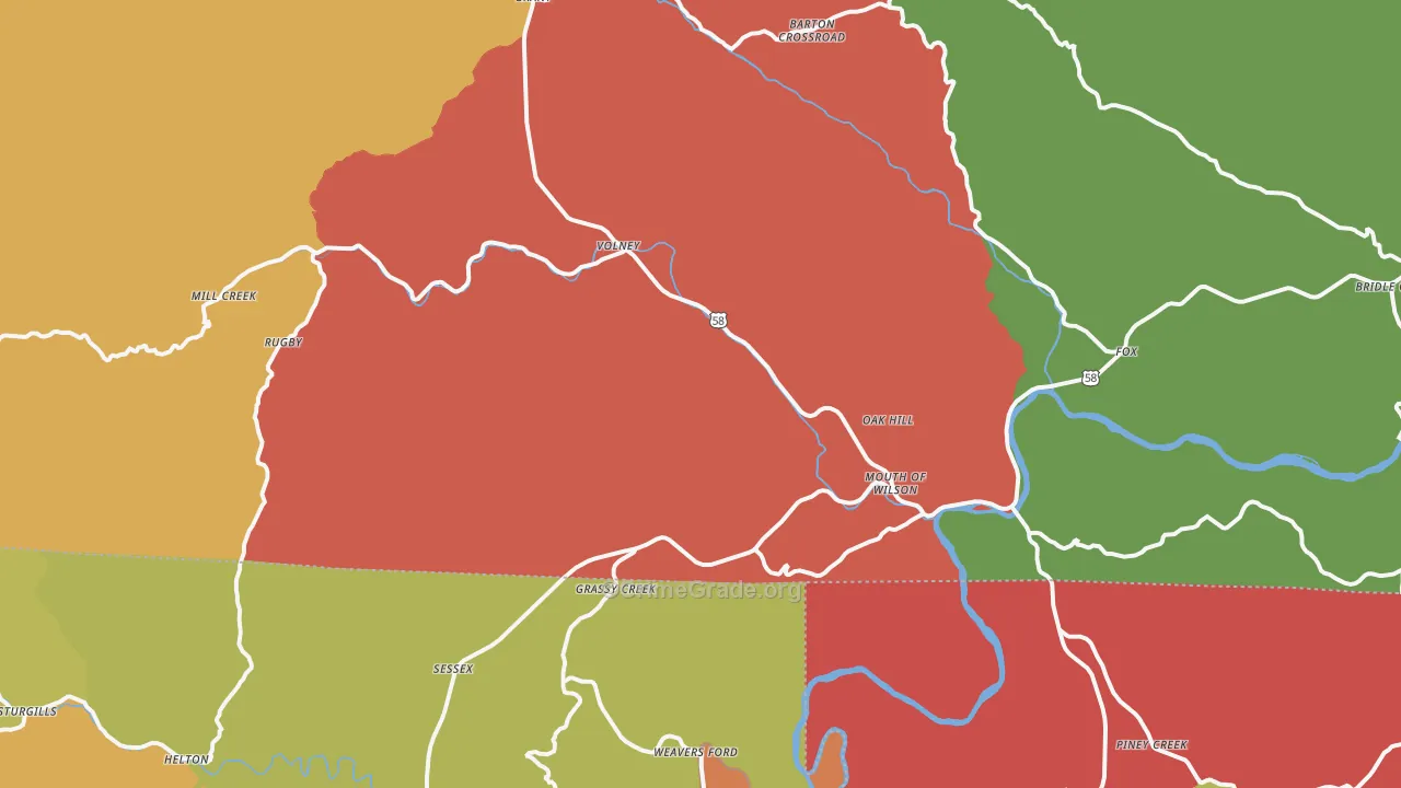 Mouth Of Wilson, VA Map of Theft Rates