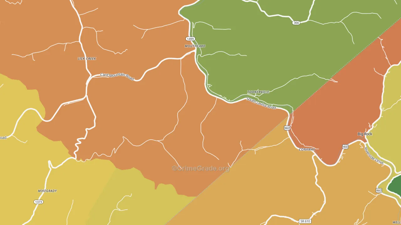 Mouthcard, KY Map of Theft Rates
