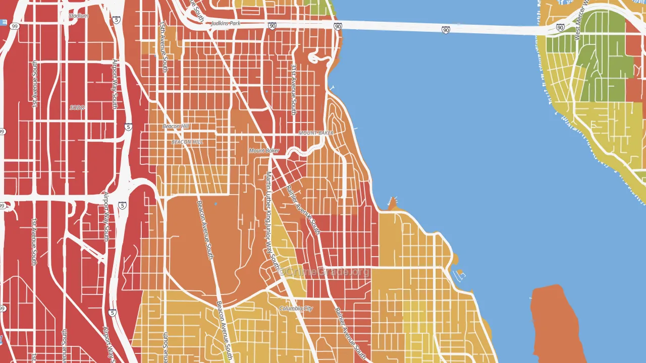 Mt. Baker, Seattle, WA Map of Theft Rates