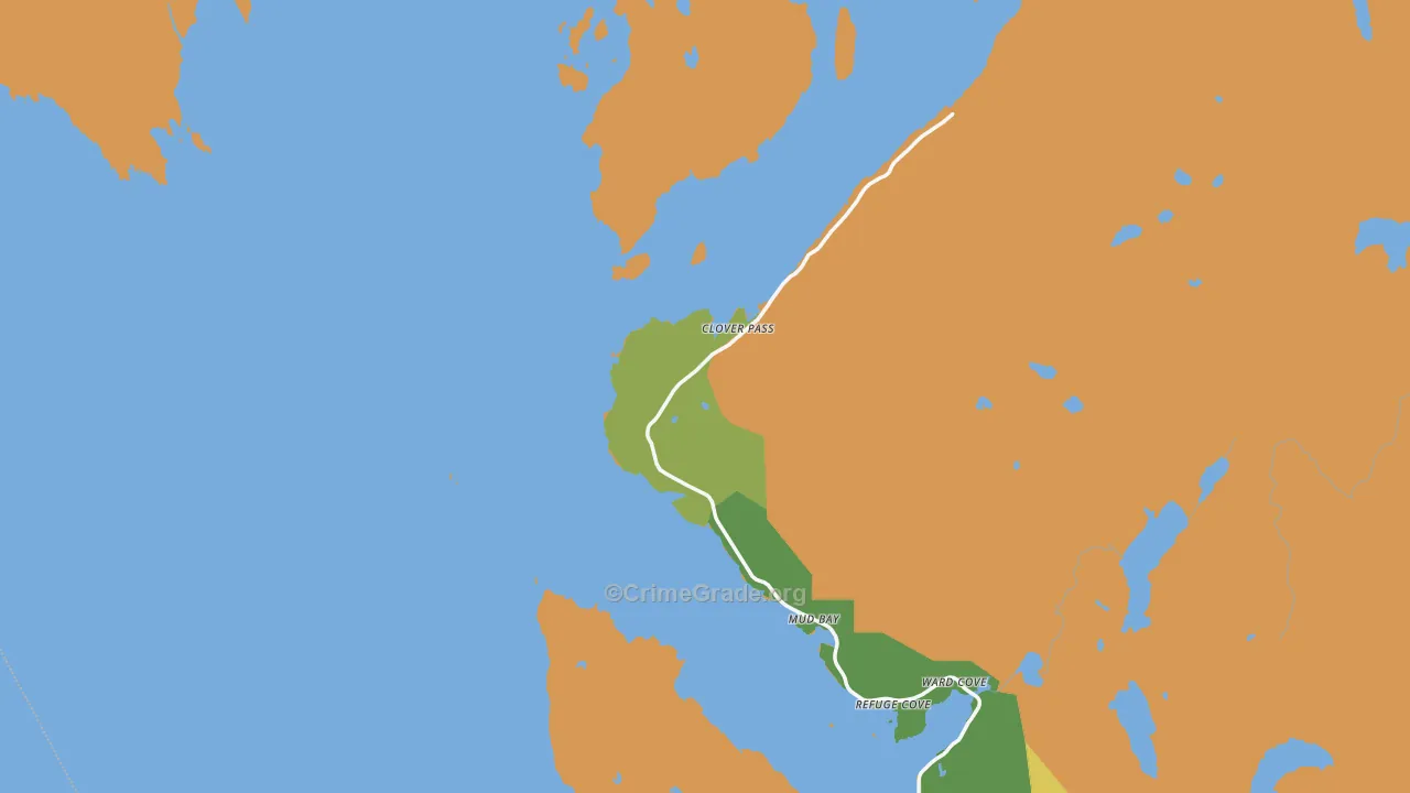 Mud Bay, AK Map of Theft Rates
