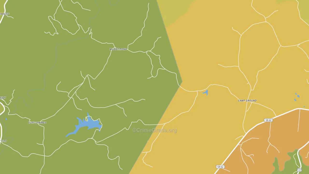 Muddy Pond, TN Map of Theft Rates