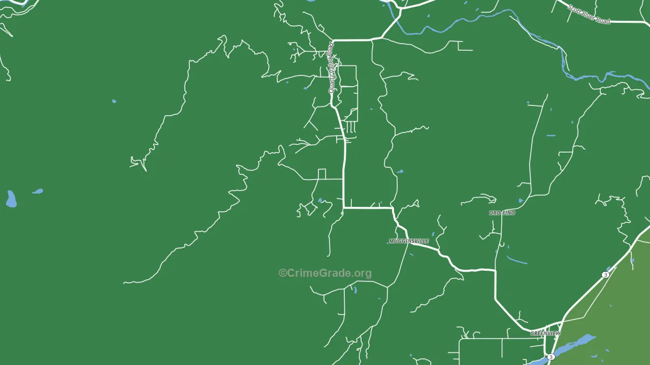 Mugginsville, CA Map of Theft Rates