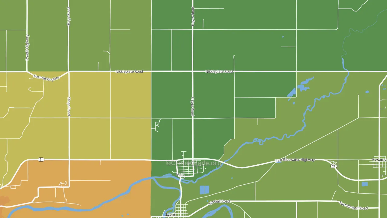 Muir, MI Map of Theft Rates