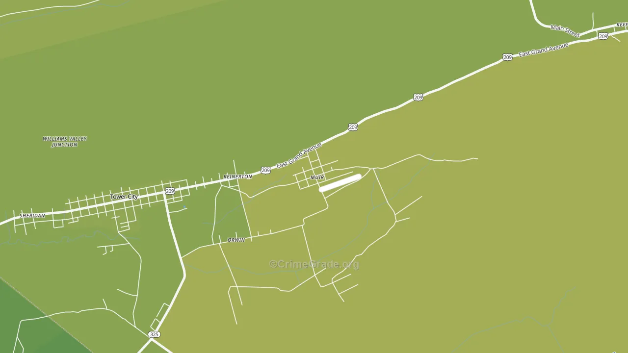 Muir, PA Map of Theft Rates