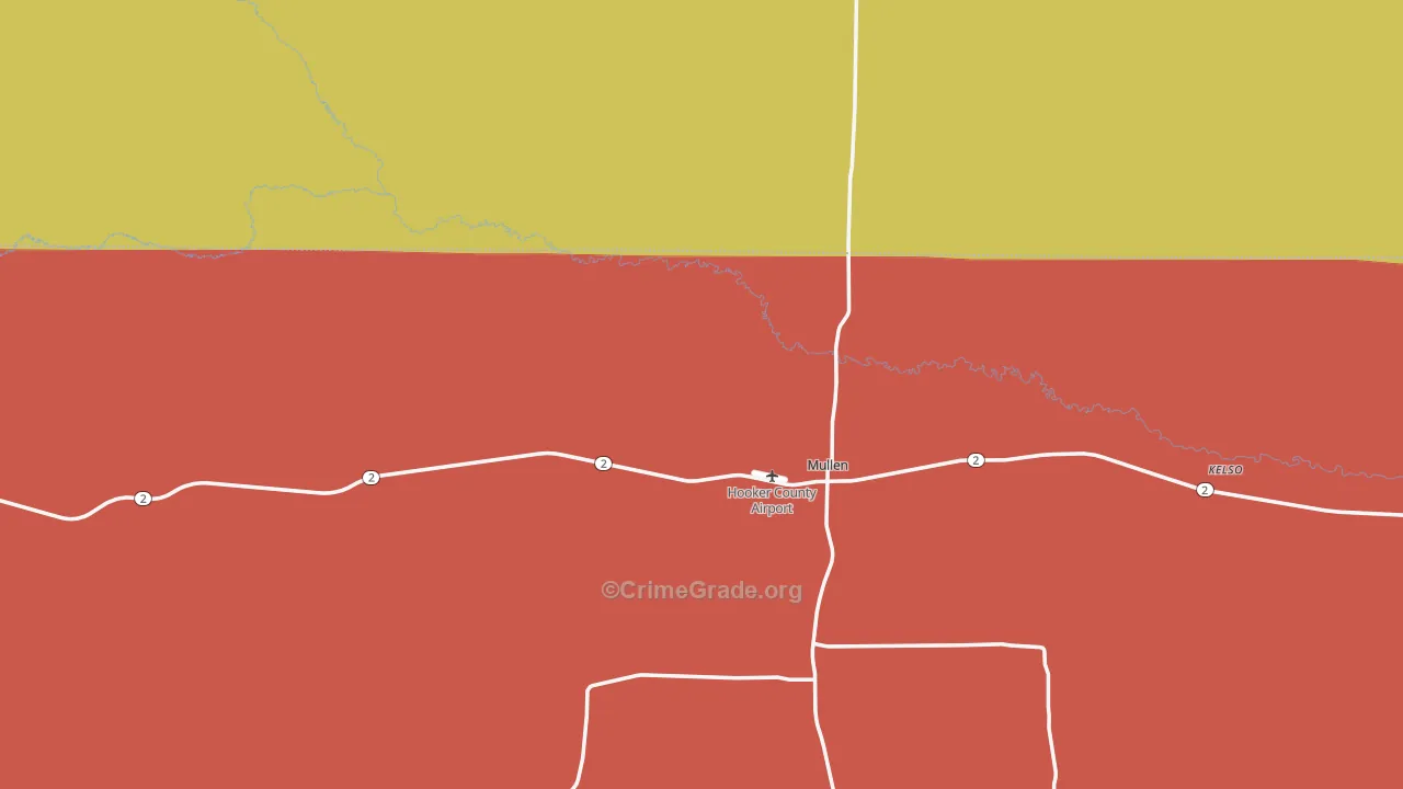 Mullen, NE Map of Theft Rates