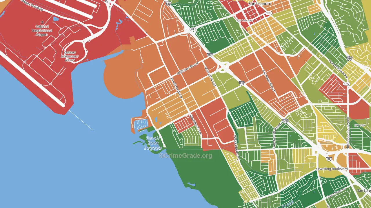 Mullford Gardens, San Leandro, CA Map of Theft Rates