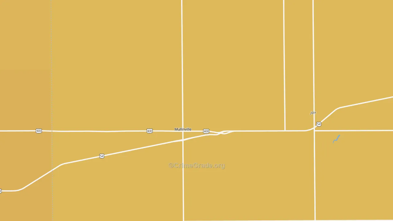 Mullinville, KS Map of Theft Rates