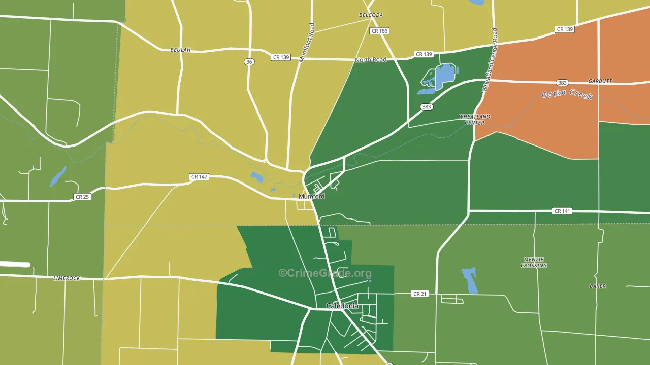 Mumford, NY Map of Theft Rates