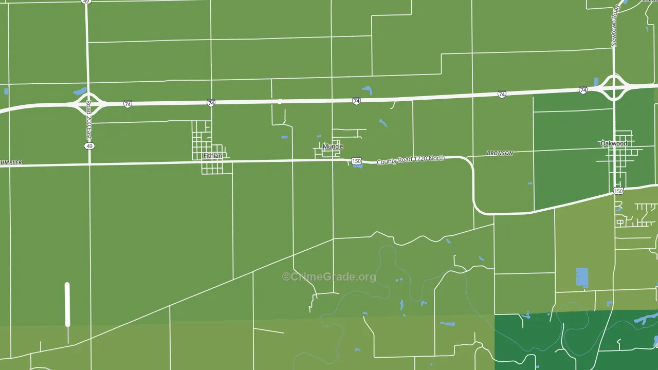 Muncie, IL Map of Theft Rates