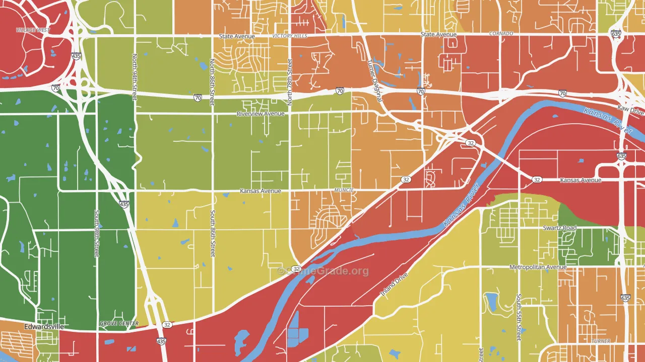 Muncie-Stony PT., Kansas City, KS Map of Theft Rates