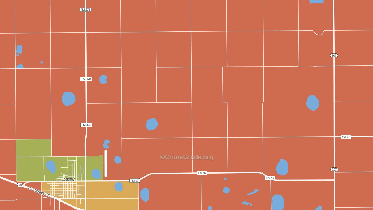 Muncy, TX Map of Theft Rates
