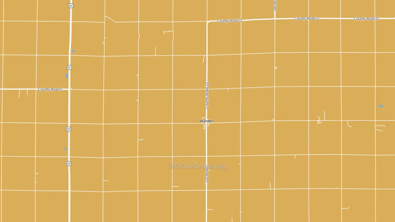 Munden, KS Map of Theft Rates