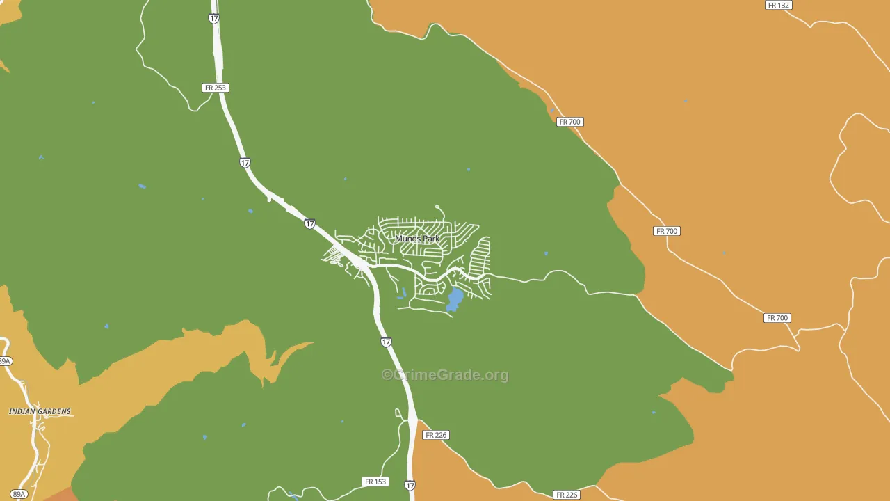 Munds Park, AZ Map of Theft Rates