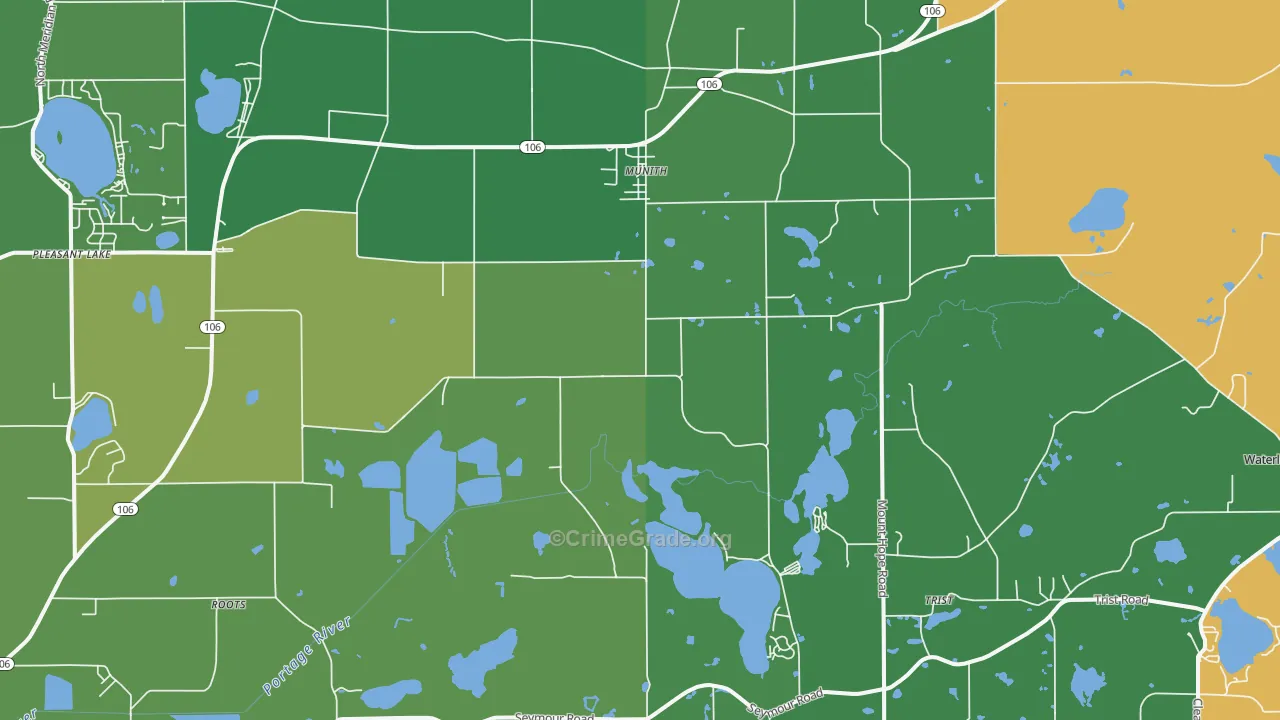 Munith, MI Map of Theft Rates