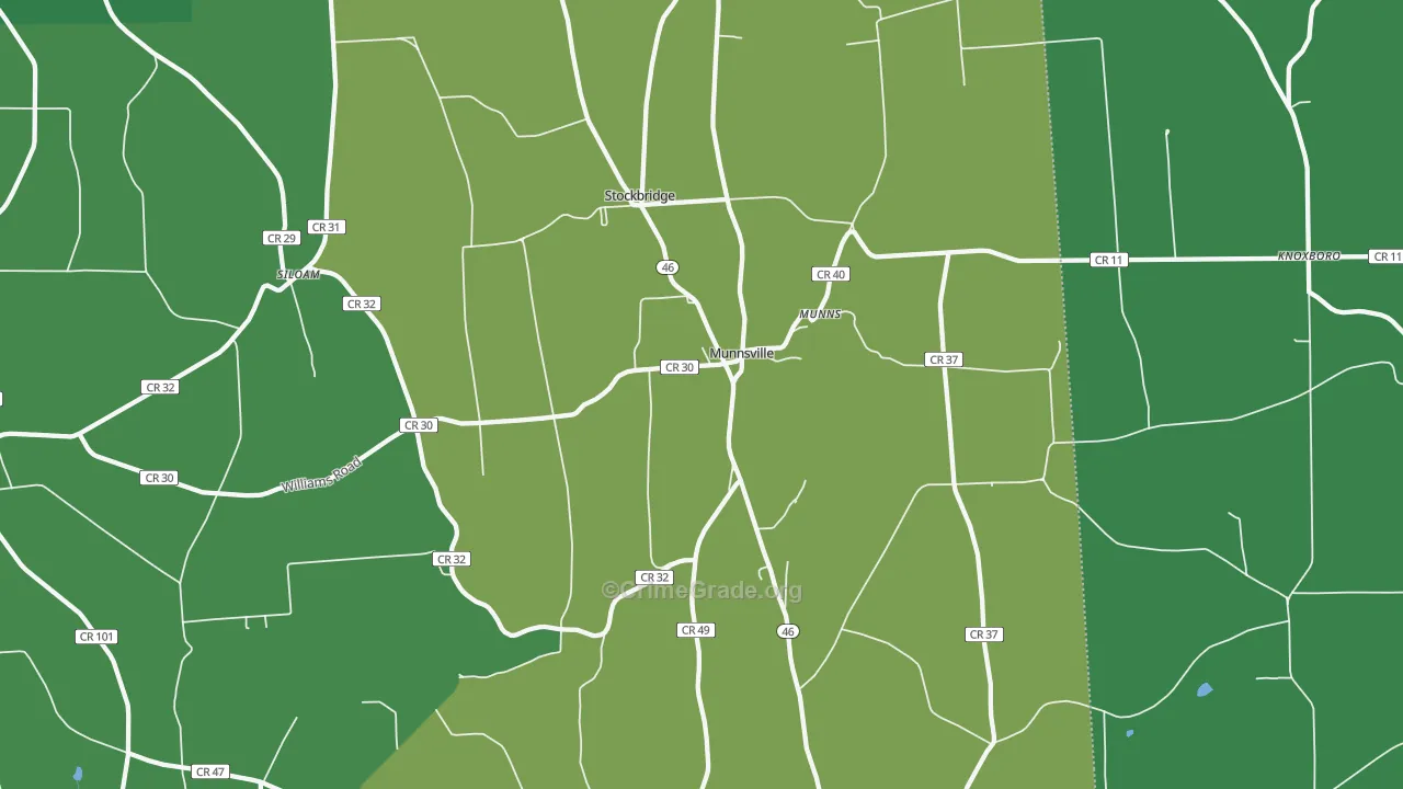 Munnsville, NY Map of Theft Rates