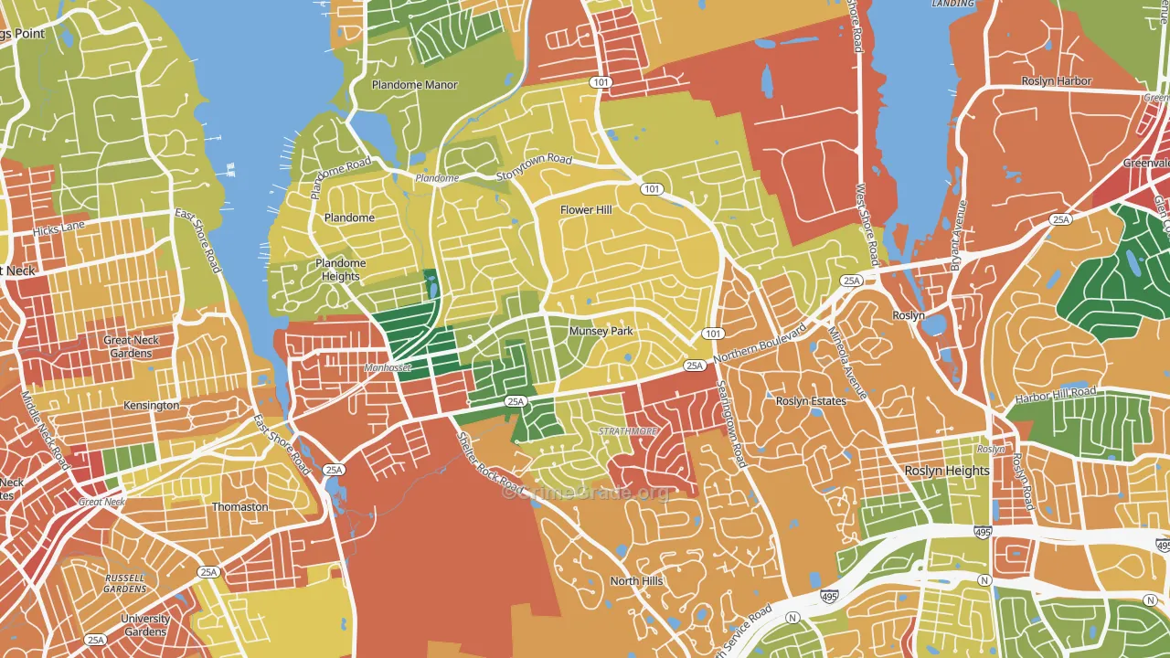 Munsey Park, NY Map of Theft Rates